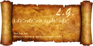 Lénárd Győző névjegykártya